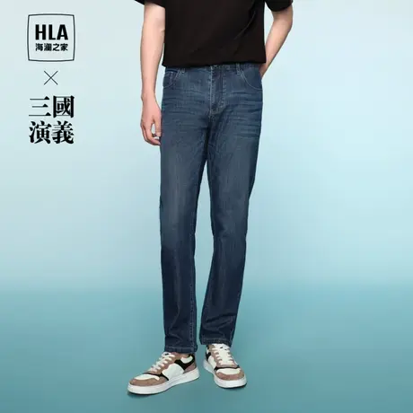 HLA/海澜之家三国演义牛仔裤24春夏季新款五袋款耐穿直筒裤子男士商品大图