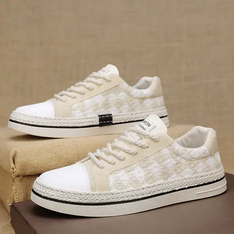 帆布男鞋2024新款春季运动休闲底板鞋男士老北京亚麻布鞋防臭潮鞋商品大图