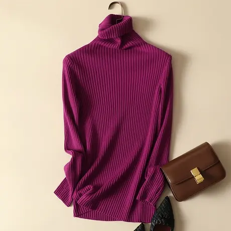 秋冬2023新款高领打底衫毛衣女内搭长袖针织衫修身堆堆领紧身上衣商品大图