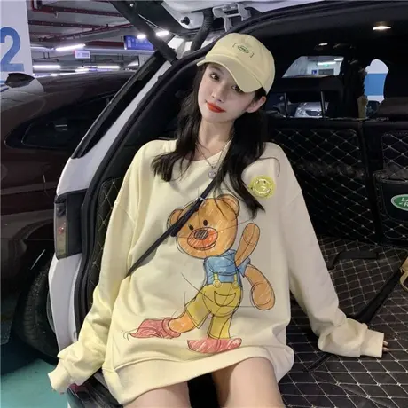 美式hiphop卫衣女2021宽松韩版ins慵懒风bf春秋薄款oversize外套商品大图