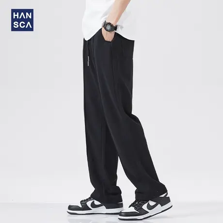 hansca2022秋季新款宽松直筒运动裤男潮牌篮球休闲垂感拖地卫裤男图片