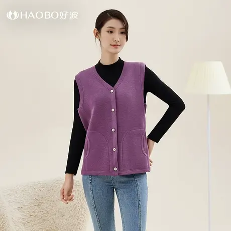 【好波山羊绒蚕丝内里背心马甲】男士冬防寒打底保暖背心女HB2301商品大图