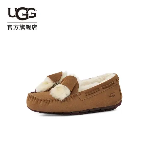 UGG秋季女士便鞋纯色舒适蝴蝶结平底休闲豆豆鞋乐福鞋 1138373图片