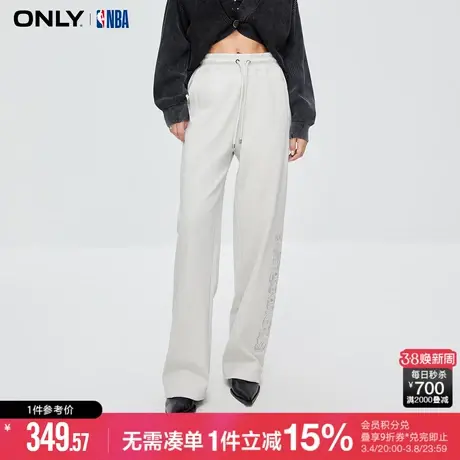 ONLY夏季NBA联名款时尚百搭潮酷休闲刺绣松紧高腰宽松休闲裤子商品大图