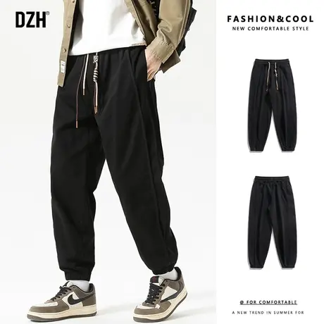 男士黑色休闲裤男夏季潮牌薄款裤子男款束脚工装运动美式宽松长裤商品大图