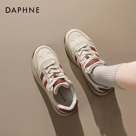 达芙妮厚底德训鞋女款运动2025新款超火春秋红色老爹鞋子百搭板鞋图片