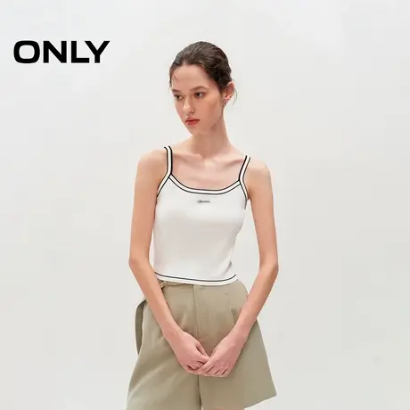 ONLY奥莱夏季百搭拼接撞色短款修身吊带针织衫女商品大图