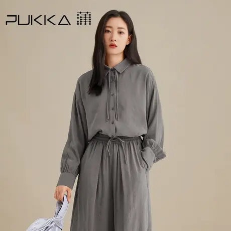 蒲PUKKA商场同款设计感衬衫女2022秋装新款宽松休闲气质长袖衬衣图片