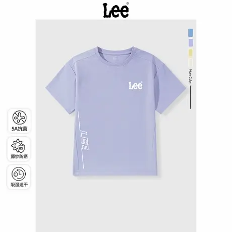Lee童装速干衣女童2025新款原纱防晒中大童运动服儿童短袖t恤商品大图