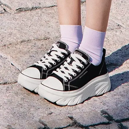 Skechers斯凯奇夏女鞋经典百搭帆布鞋厚底增高休闲鞋软底舒适透气商品大图