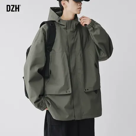 男士冲锋衣男款工装外套潮牌男新款夹克连帽防风衣日系情侣登山服商品大图