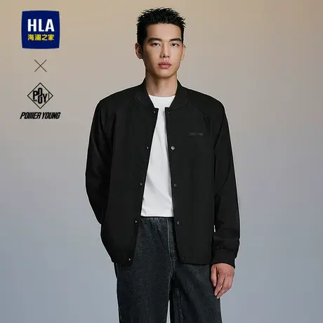 HLA/海澜之家POWER YOUNG系列夹克25春秋新款棒球领灯芯条外套男图片