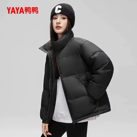 鸭鸭羽绒服新款男女同款冬季短款立领时尚百搭保暖情侣外套商品大图