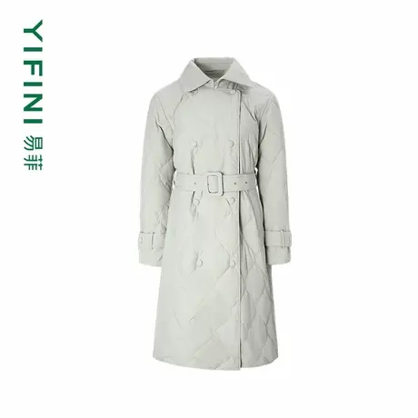 [专柜同款]Yifini/易菲保暖白鹅绒舒适宽松长款羽绒服女外套冬新商品大图