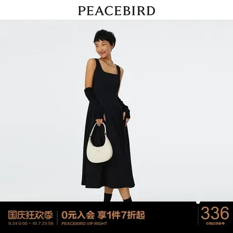 【商场同款】太平鸟女士时尚2023年春季新款优雅收腰长款连衣裙图片