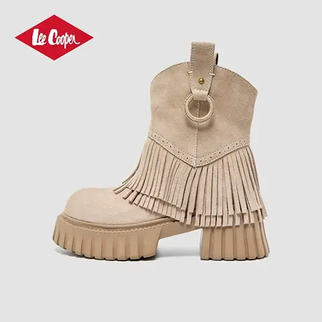 Lee Cooper2025秋季新款时装靴子女小个子增高靴时尚百搭绒面短靴图片