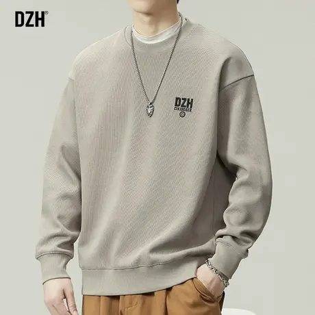 DZH男生美式卫衣男重磅秋冬款上衣男款潮牌长袖t恤套头外套打底衫商品大图