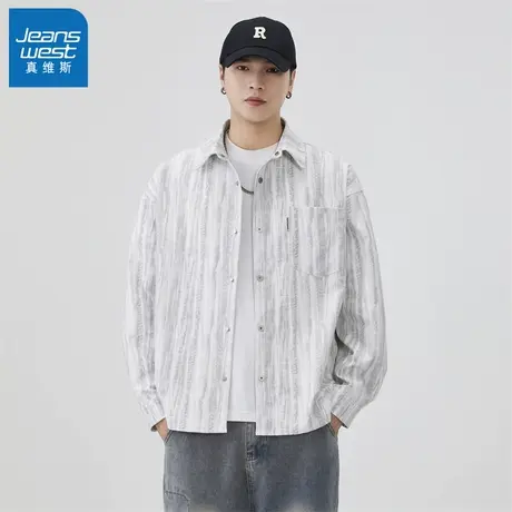 N5真维斯外套男2025新款秋季美式潮牌时尚休闲上衣服男士春秋夹克商品大图