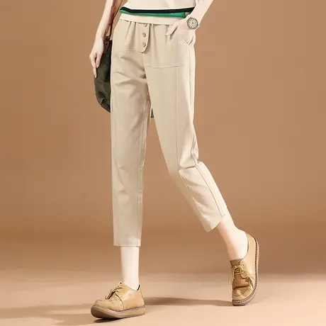 韩潮袭人女士七分休闲裤宽松2023夏季新款显瘦百搭哈伦萝卜裤子薄图片