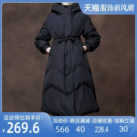 原创中长款冬装加厚羽绒服女2025秋冬特价高腰大码连帽宽松面包服商品大图