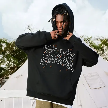 Nuthink宽松高街字母卫衣美式 连帽潮牌男潮流大码春季情侣外套潮商品大图