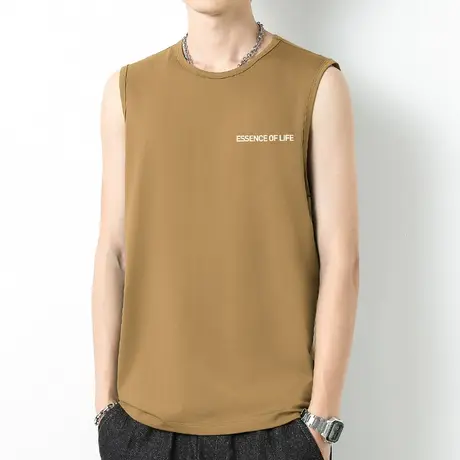 莫代尔运动背心男夏季冰丝速干凉感健身坎肩宽肩无袖t恤跨栏篮球商品大图