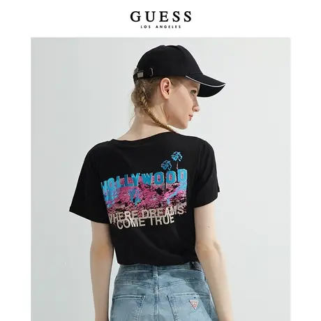 GUESS女士街头时尚休闲宽松印花短袖T恤-W2GI38K9SN1商品大图