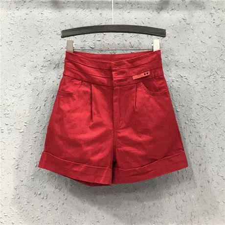 欧货高腰牛仔短裤春夏港味女裤潮洗水棉休闲卷边宽松显瘦阔腿热裤商品大图