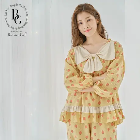 Bananagirl睡衣女2021年新款草莓甜美可爱女士春秋女睡衣长袖套装商品大图