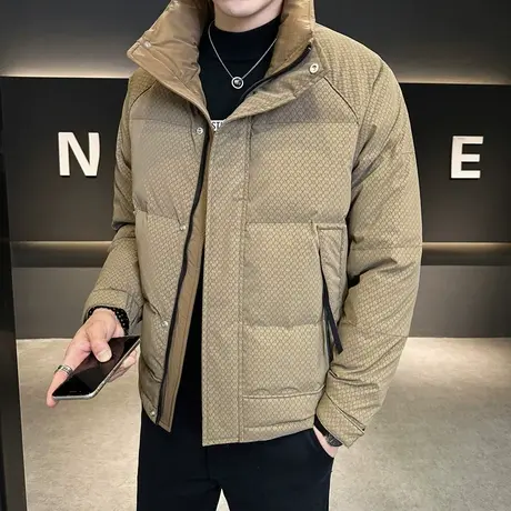 2023冬季新款立领格子百搭棉衣男士休闲羽绒服保暖棉服加厚外套潮图片