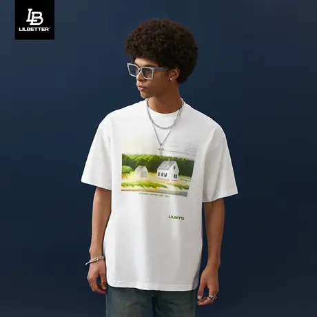 Lilbetter爱德华·霍普联名t恤男潮牌印花上衣短袖2023夏新款体恤商品大图