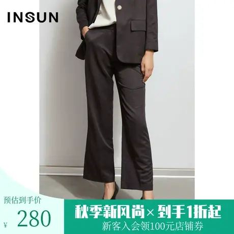 恩裳春秋季商场同款职场OL西裤女简约商务休闲直筒阔腿裤商品大图