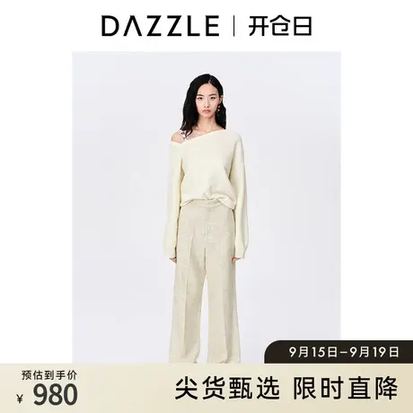 刘雯同款DA奥莱ZZLE地素秋通勤修身显瘦高腰宽松阔腿裤女图片