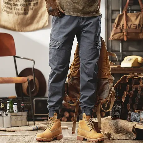 Modi Nick/摩帝尼克百搭潮牌男士宽松束脚工装裤男士大码休闲裤子商品大图