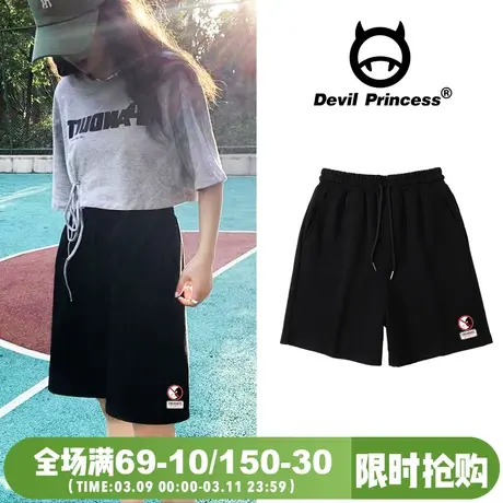 街头hiphop嘻哈风宽松短裤男女同款2024夏季新款显瘦阔腿五分裤图片