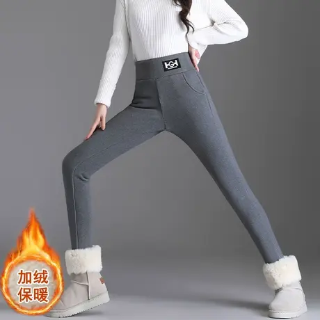 羊羔绒打底裤女秋冬外穿2023新款加绒保暖鲨鱼裤子瘦腿提臀芭比裤图片