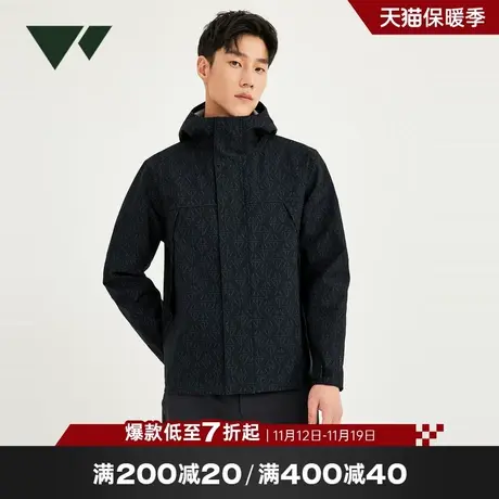 [男女同款]七匹狼商场品质连帽软壳夹克2023秋季新款几何外套男装图片