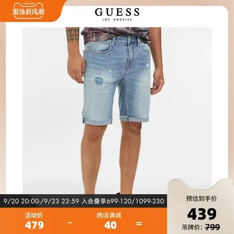 GUESS 男士简约水洗牛仔五分裤-M2GAV3D3DF0图片