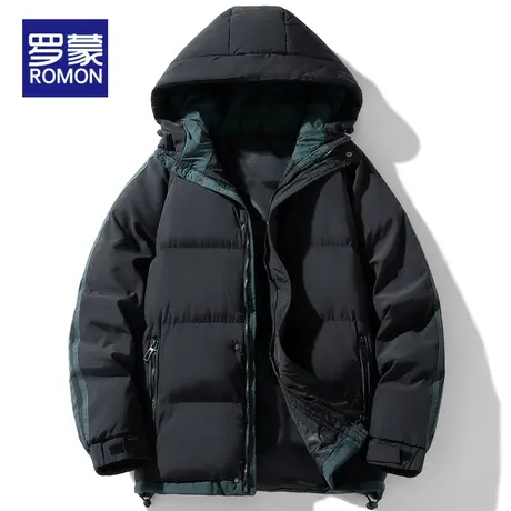 罗蒙棉服男款冬季2023新款加厚连帽棉袄外套男士防风保暖羽绒棉衣图片