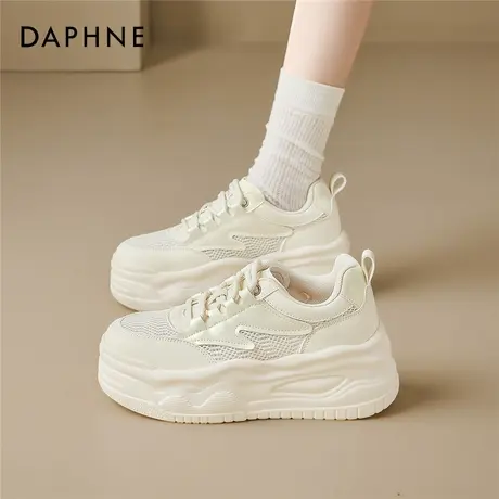 达芙妮厚底小白鞋女2025新款夏季网面透气轻便软底不累脚运动板鞋商品大图