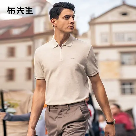 MrBu布先生100%棉翻领t恤2025春夏logo图标亲肤上班族短袖AT15016商品大图
