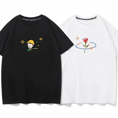 秀洛情侣装星空小王子衣服夏季短袖T恤男女情侣款衣服打底衫半袖商品大图