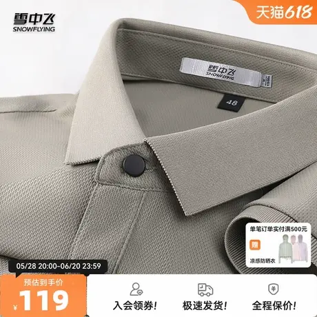 雪中飞2025夏新款垂感顺滑质地轻柔polo领纯色休闲男T恤纯色百搭W图片
