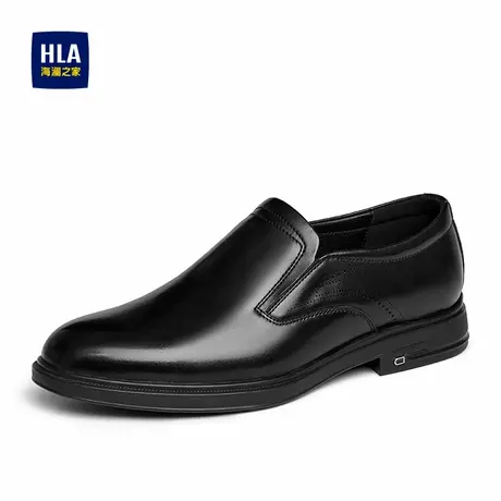 HLA/海澜之家男鞋新款流行真皮商务休闲皮鞋套脚舒适德比鞋男商品大图