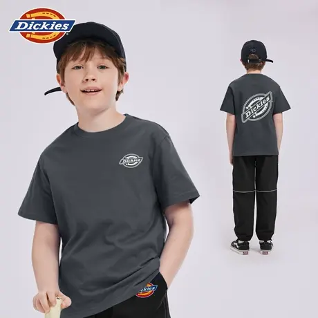 Dickies童装男童短袖t恤夏季纯棉儿童潮牌半袖女童薄款夏装上衣A图片