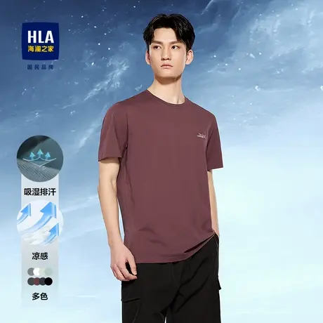 【明星同款】海澜之家25夏季新款三体短袖T恤男圆领男士胖大码短t图片