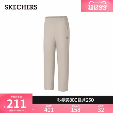 斯凯奇2025夏季新款女款梭织休闲裤舒适百搭直筒裤透气显瘦运动裤商品大图