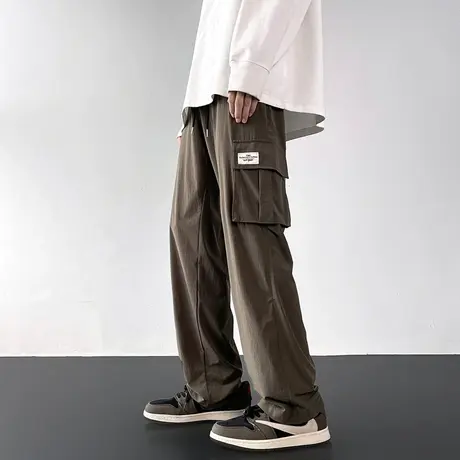 男生军绿色工装裤子秋季款美式复古潮牌痞帅百搭潮流高街休闲裤商品大图