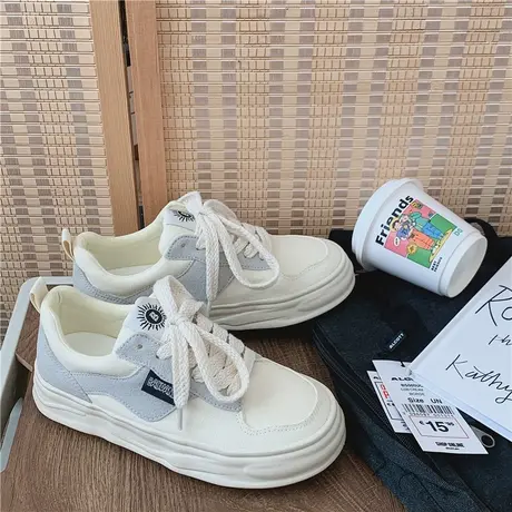 Betoo 厚底小白鞋女2022新款爆款百搭溶解鞋子女港风休闲板鞋商品大图