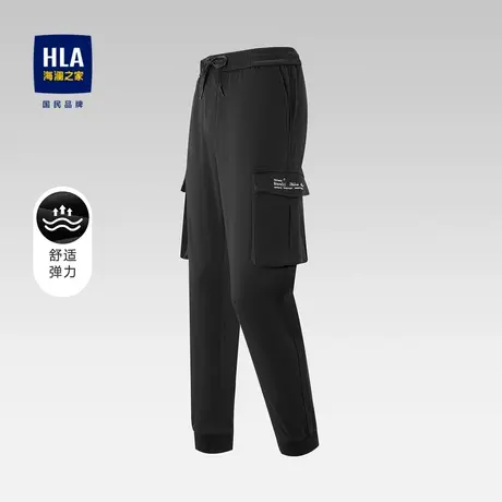 【奥莱清仓】HLA/海澜之家2023抽绳松紧腰休闲裤工装风大口袋裤子商品大图